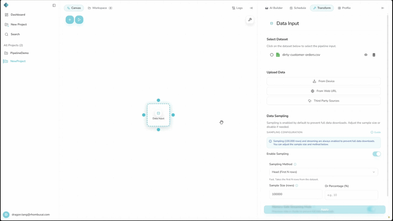 Bind a dataset