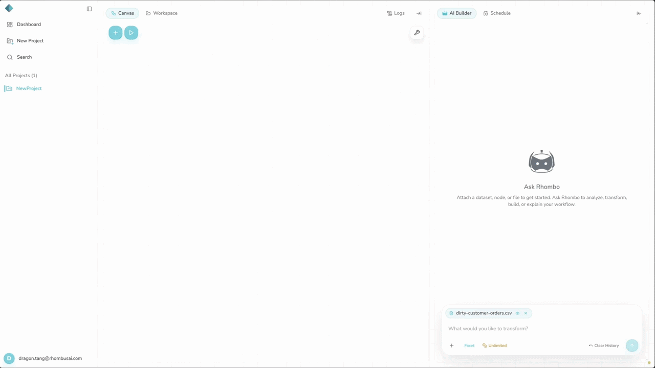 Chat with the AI agent
