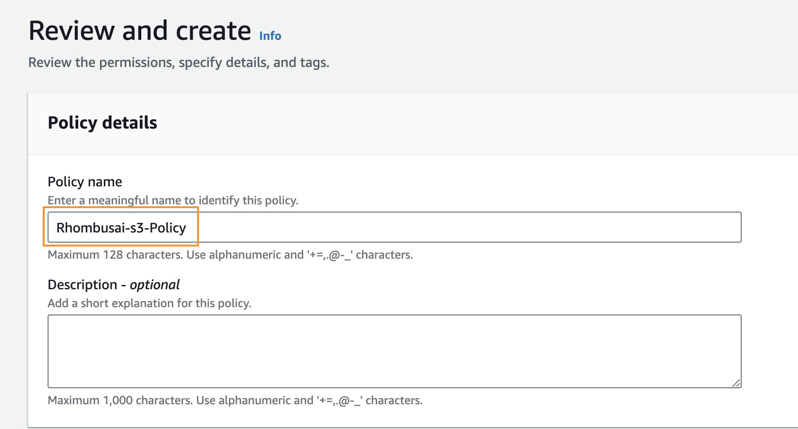 Copied IAM Policy ARN