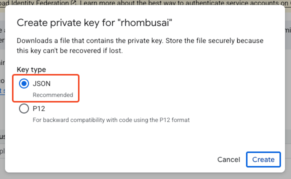 select JSON to generate keys